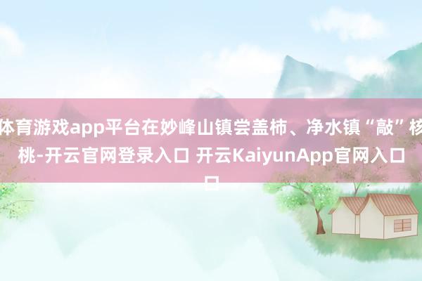 体育游戏app平台在妙峰山镇尝盖柿、净水镇“敲”核桃-开云官网登录入口 开云KaiyunApp官网入口