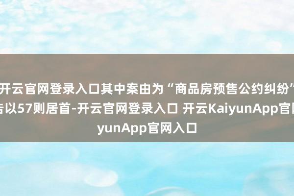 开云官网登录入口其中案由为“商品房预售公约纠纷”的公告以57则居首-开云官网登录入口 开云KaiyunApp官网入口