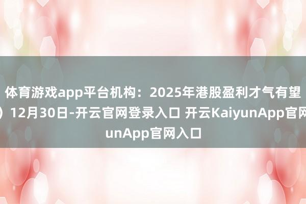 体育游戏app平台机构：2025年港股盈利才气有望增长）12月30日-开云官网登录入口 开云KaiyunApp官网入口