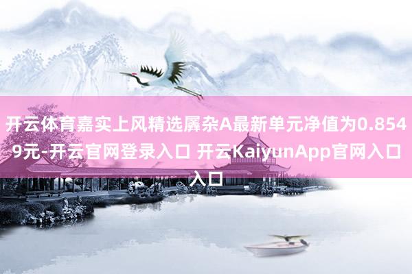 开云体育嘉实上风精选羼杂A最新单元净值为0.8549元-开云官网登录入口 开云KaiyunApp官网入口