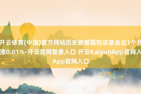 开云体育(中国)官方网站历史数据露馅该基金近1个月高涨0.01%-开云官网登录入口 开云KaiyunApp官网入口